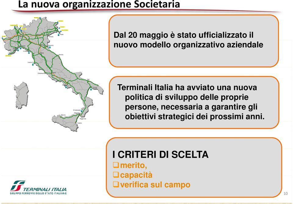 modello organizzativo aziendale Livorno C. Civitavecchia Roma Bari Napoli Palermo S.Ferdinando Messina Reggio Cal.