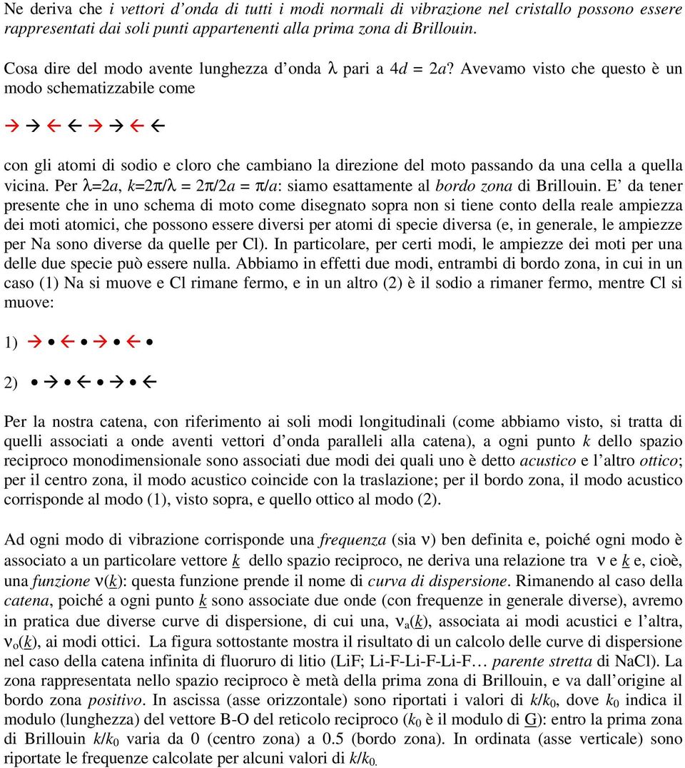 Avevamo visto che questo è un modo schematizzabile come con gli atomi di sodio e cloro che cambiano la direzione del moto passando da una cella a quella vicina.