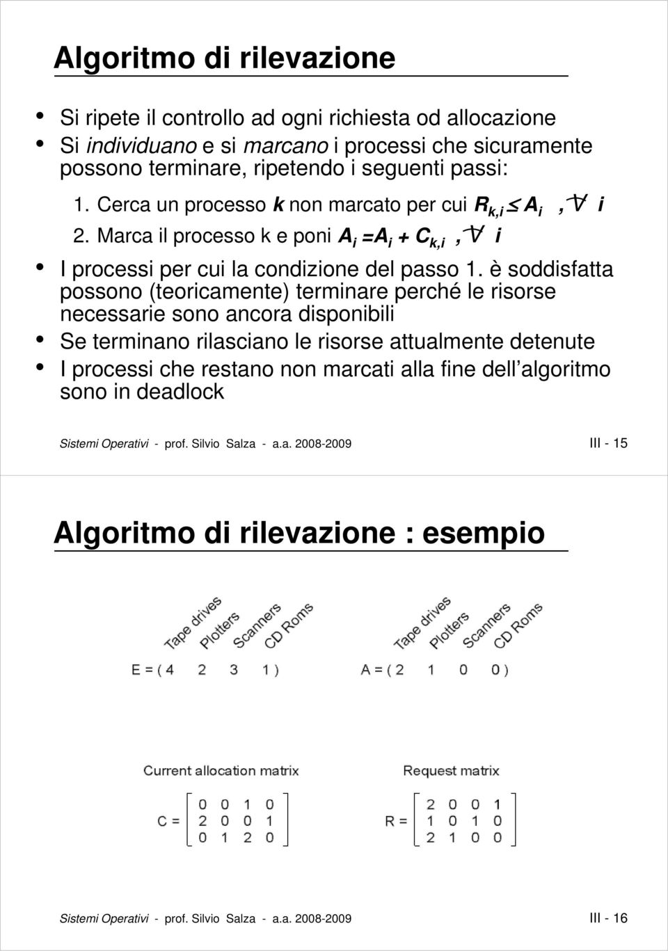 è soddisfatta possono (teoricamente) terminare perché le risorse necessarie sono ancora disponibili Se terminano rilasciano le risorse attualmente detenute I processi che restano non