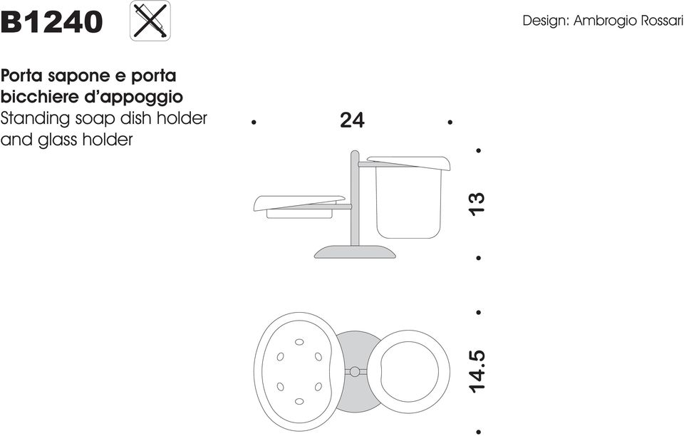 d appoggio Standing soap dish