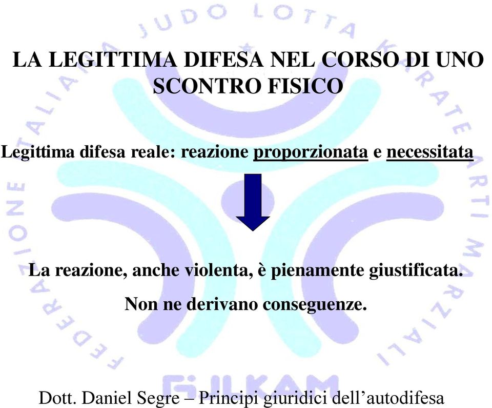 proporzionata e necessitata La reazione, anche