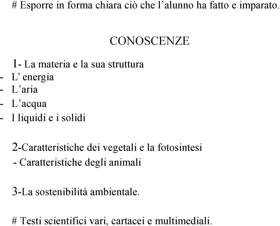 solidi CONOSCENZE 2-Caratteristiche dei vegetali e la fotosintesi -