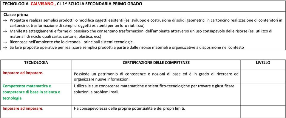 forme di pensiero che consentano trasformazioni dell ambiente attraverso un uso consapevole delle risorse (es.