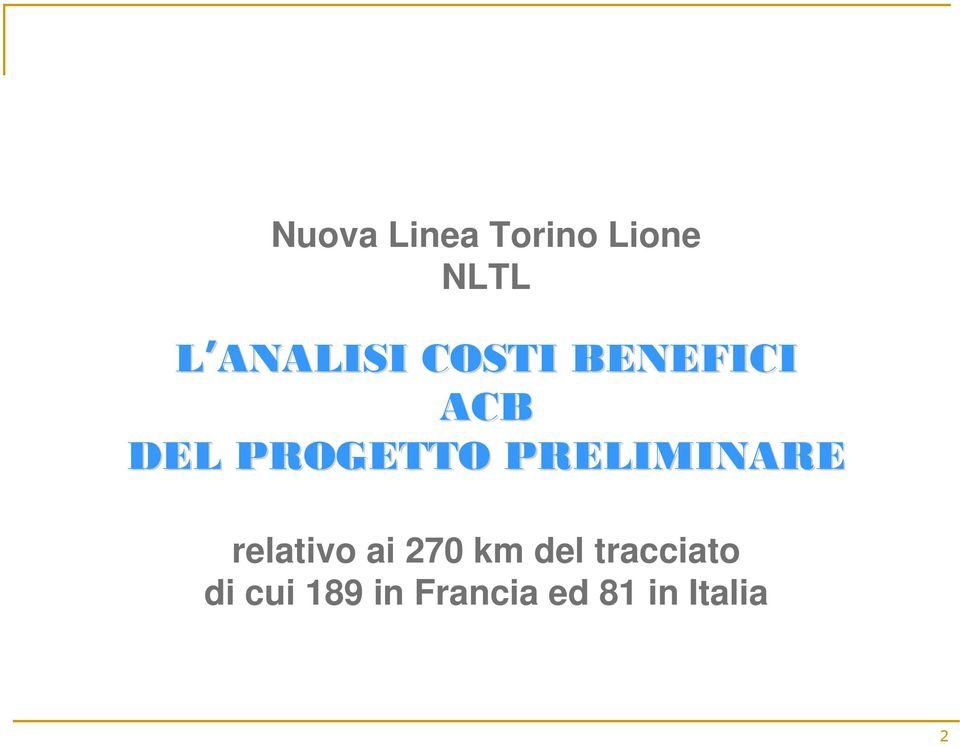 PROGETTO PRELIMINARE relativo ai 270