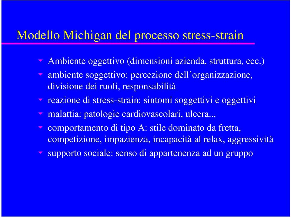 stress-strain: sintomi soggettivi e oggettivi malattia: patologie cardiovascolari, ulcera.