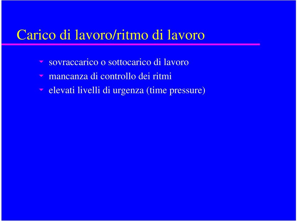 lavoro mancanza di controllo dei