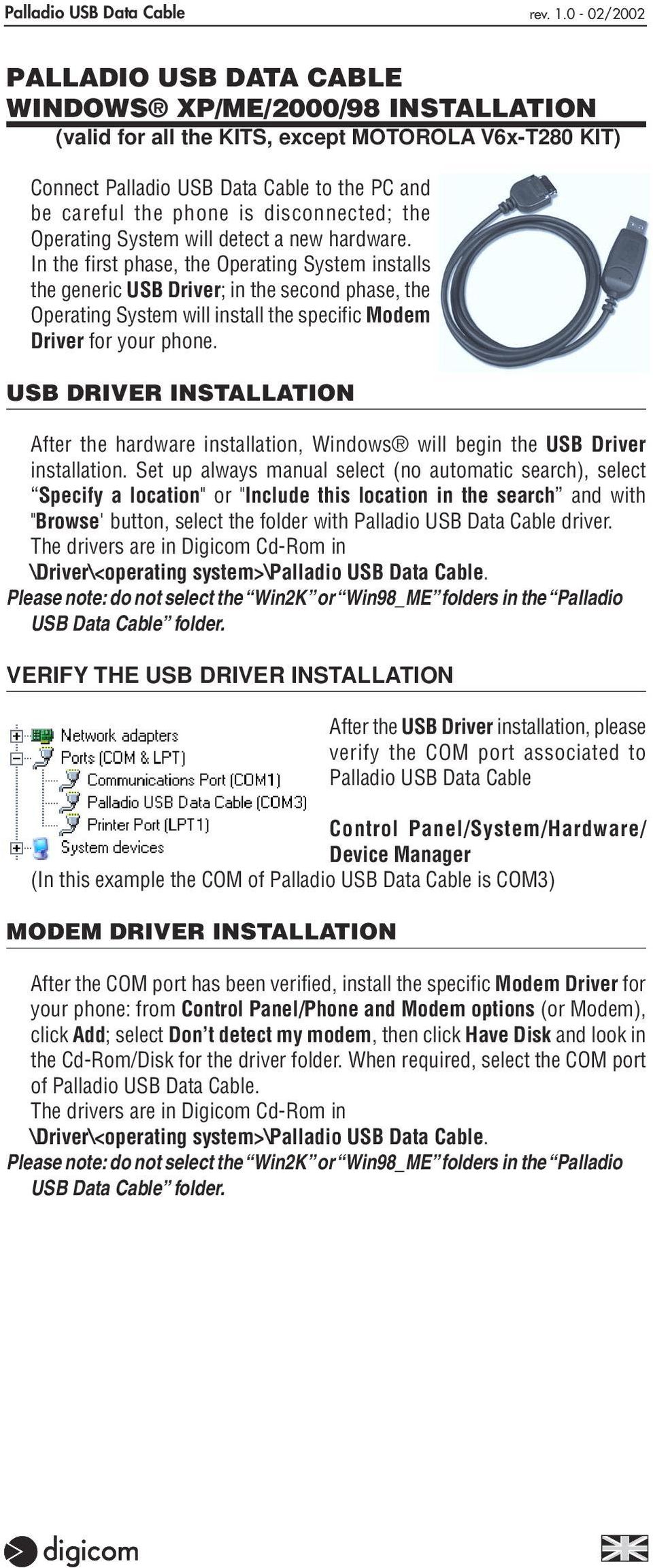 disconnected; the Operating System will detect a new hardware.