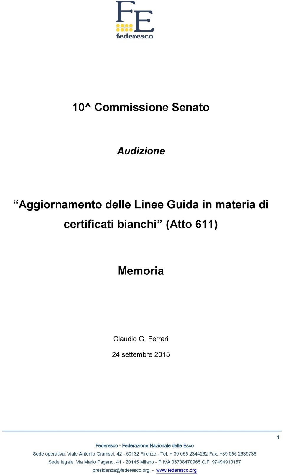 materia di certificati bianchi (Atto