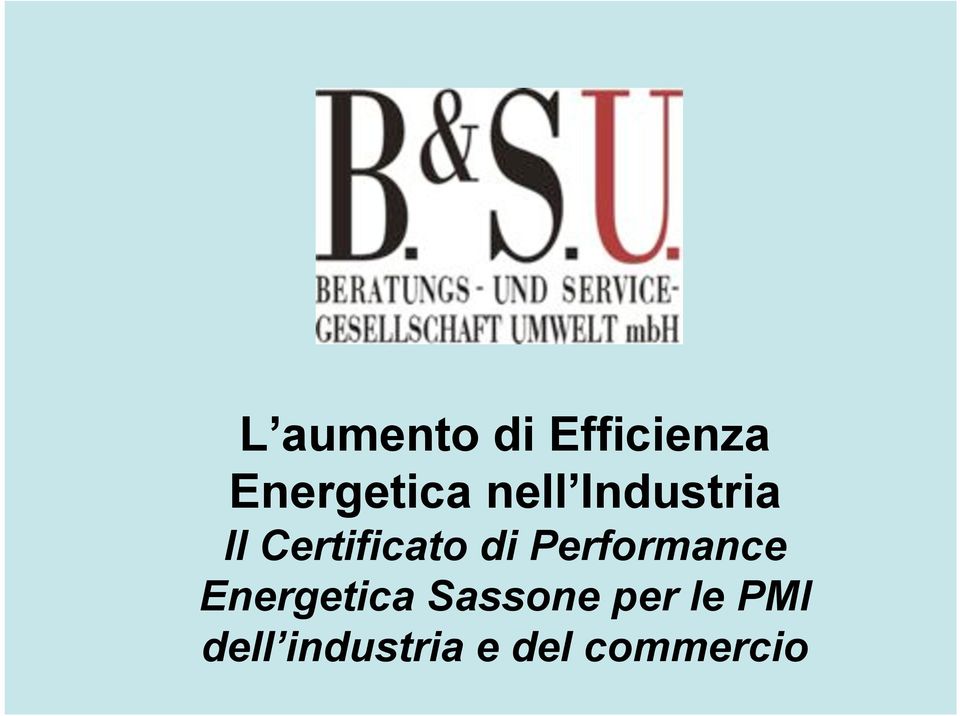 Performance Energetica Sassone per