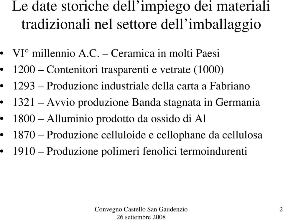 carta a Fabriano 1321 Avvio produzione Banda stagnata in Germania 1800 Alluminio prodotto da ossido di