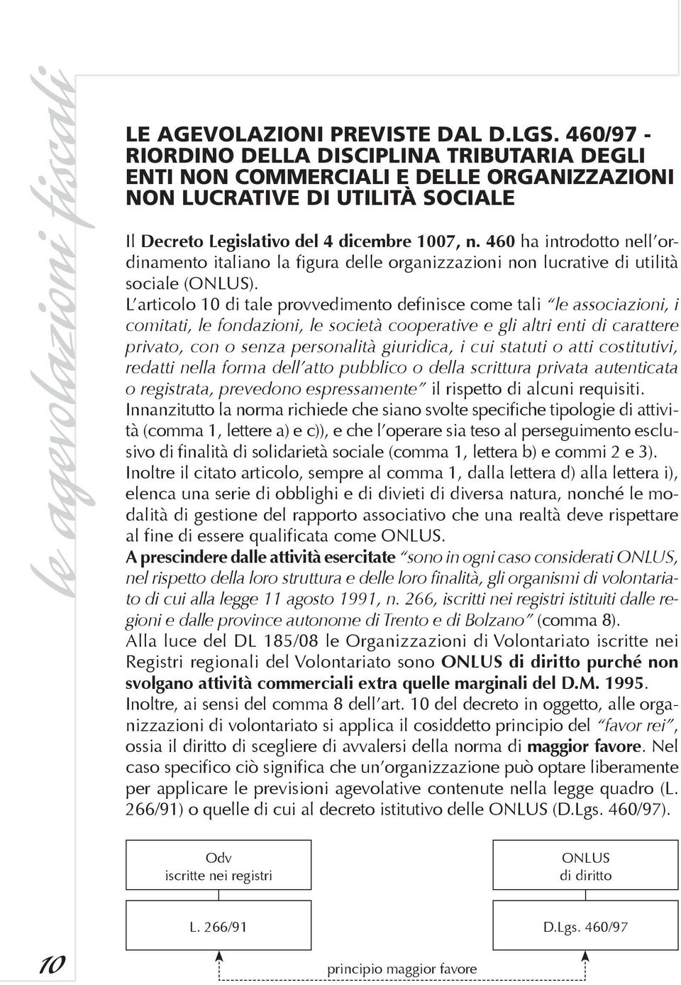 460 ha introdotto nell ordinamento italiano la figura delle organizzazioni non lucrative di utilità sociale (ONLUS).