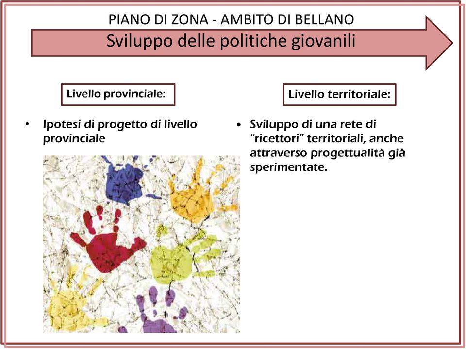 provinciale Livello territoriale: Sviluppo di una rete