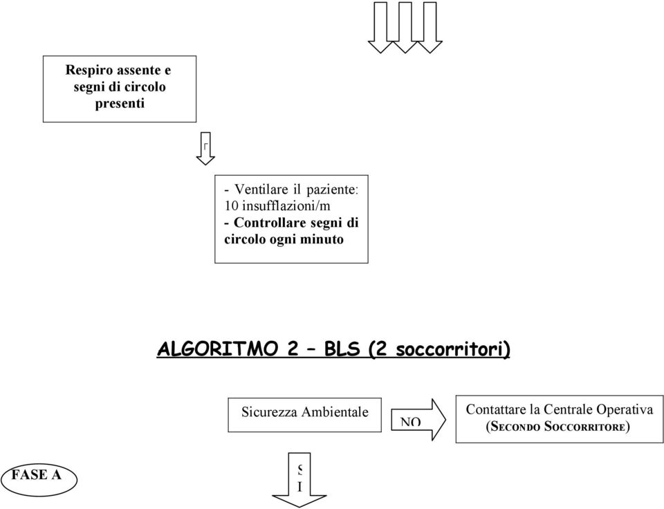 ogni minuto ALGORITMO 2 BLS (2 soccorritori) Sicurezza