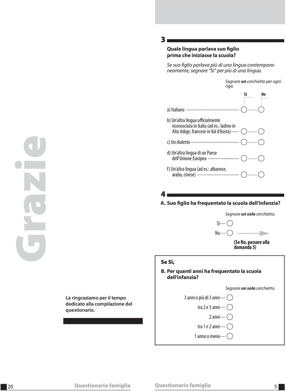 : ladino in lto dige, francese in Val d osta) ----- c) Un dialetto ------------------------------- d) Un altra lingua di un Paese dell Unione Europea -------------------- f) Un altra lingua (ad es.