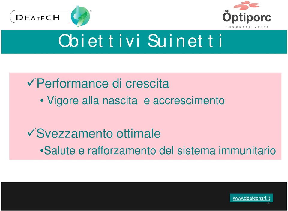 accrescimento Svezzamento ottimale