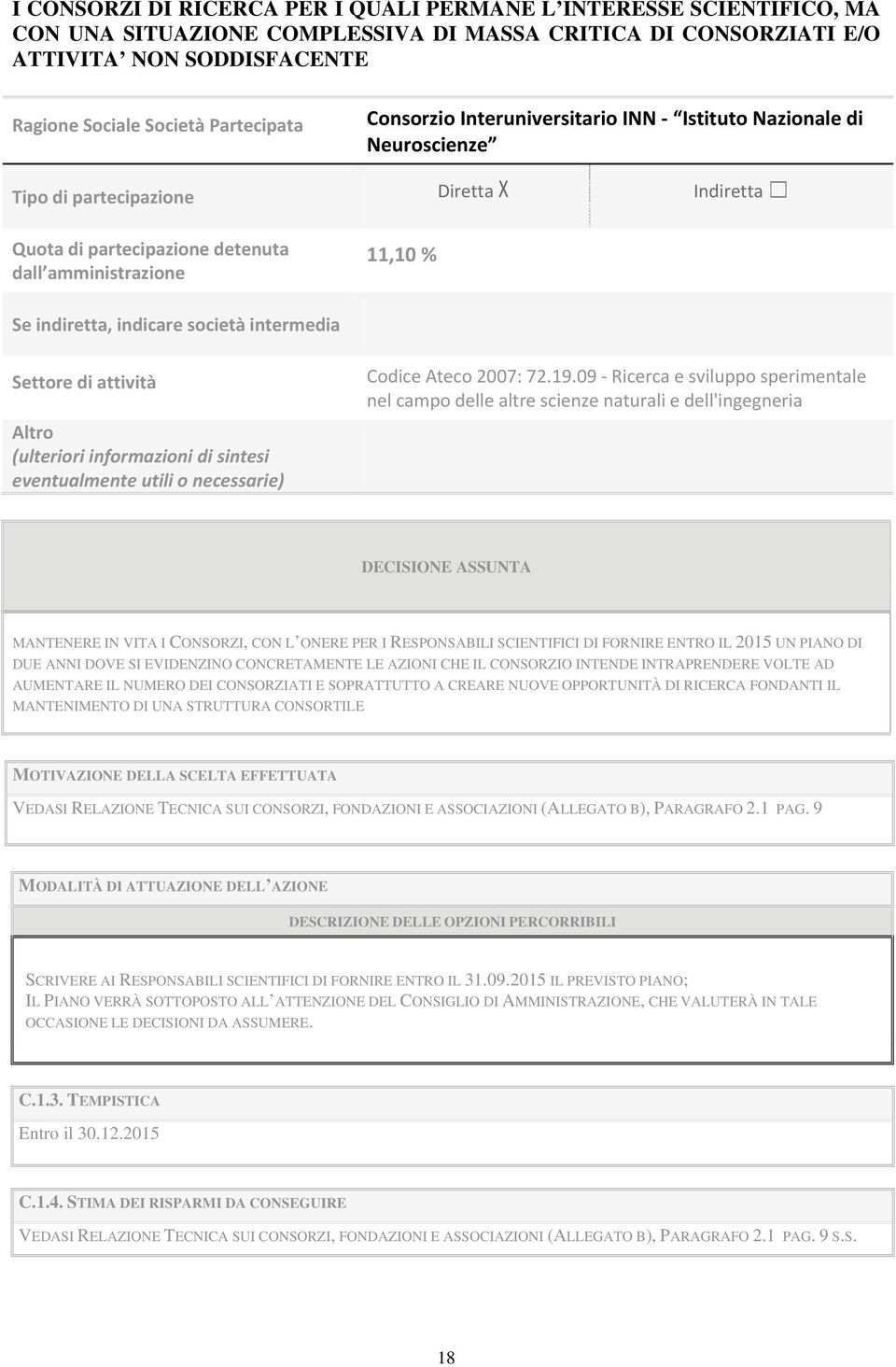 società intermedia Settore di attività Altro (ulteriori informazioni di sintesi eventualmente utili o necessarie) Codice Ateco 2007: 72.19.