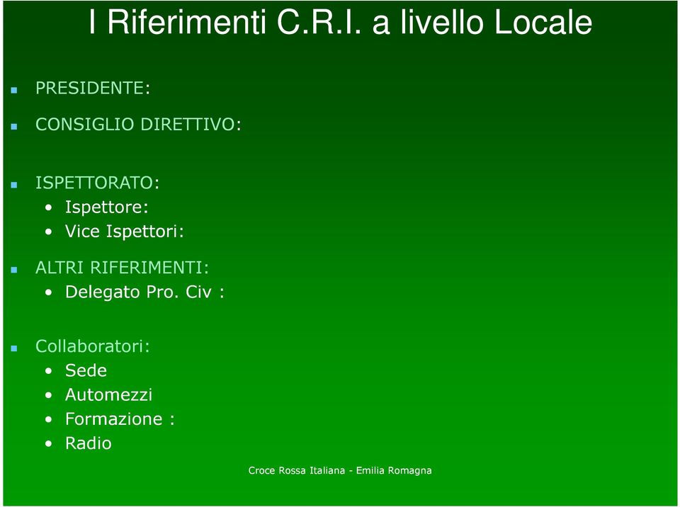 Ispettori: ALTRI RIFERIMENTI: Delegato Pro.