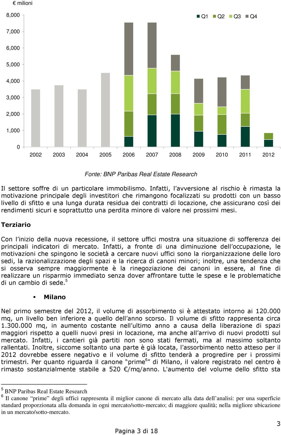 Infatti, l avversione al rischio è rimasta la motivazione principale degli investitori che rimangono focalizzati su prodotti con un basso livello di sfitto e una lunga durata residua dei contratti di