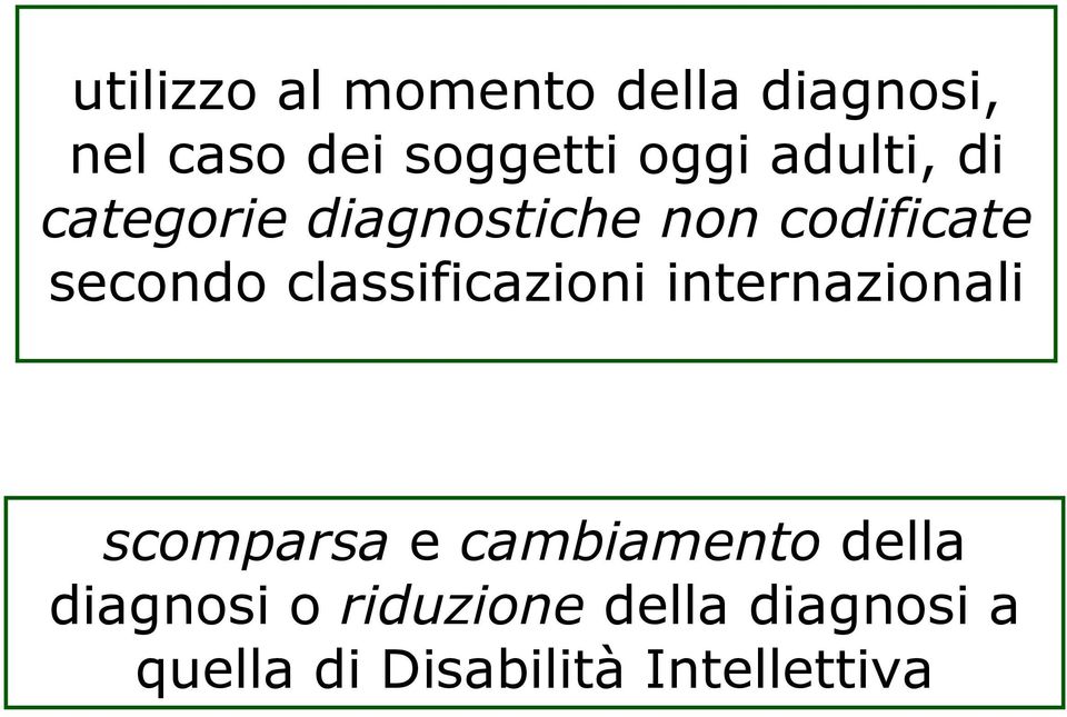 classificazioni internazionali scomparsa e cambiamento della