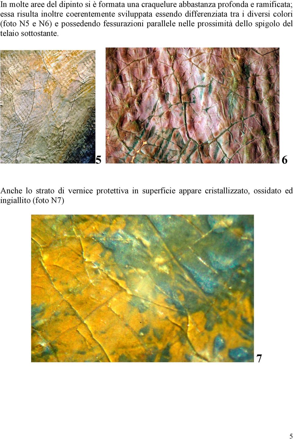 e possedendo fessurazioni parallele nelle prossimità dello spigolo del telaio sottostante.