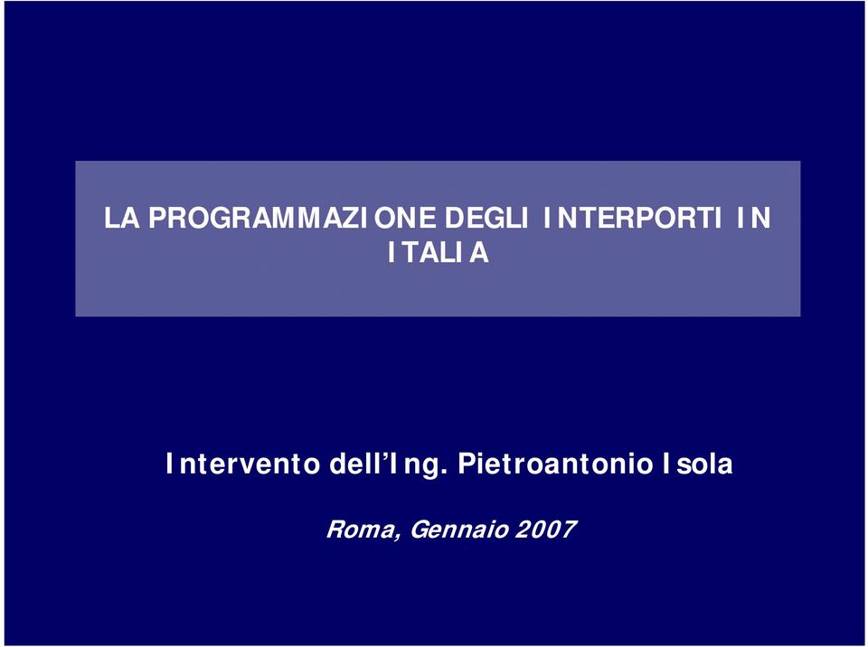 Intervento dell Ing.