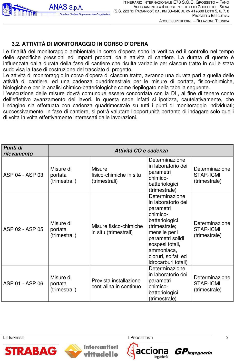 La durata di questo è influenzata dalla durata della fase di cantiere che risulta variabile per ciascun tratto in cui è stata suddivisa la fase di costruzione del tracciato di progetto.