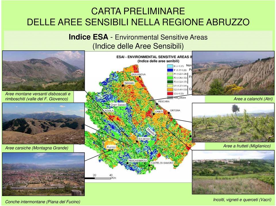 Potenziali Fragili Aree montane versanti disboscati e rimboschiti (valle del F.