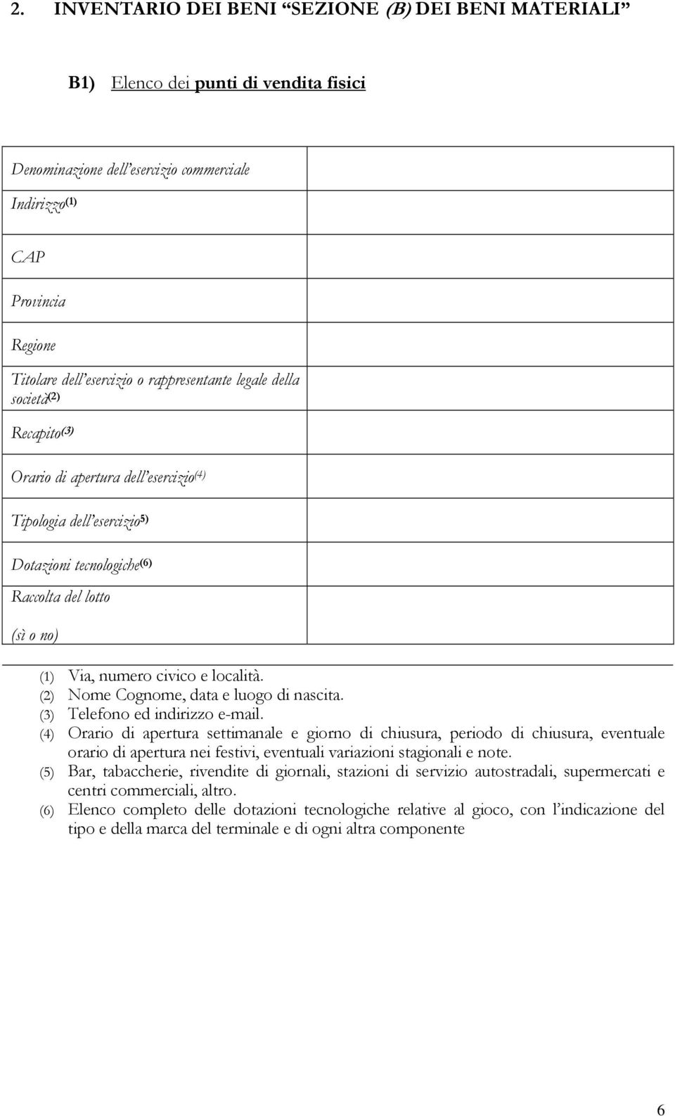 località. (2) Nome Cognome, data e luogo di nascita. (3) Telefono ed indirizzo e-mail.