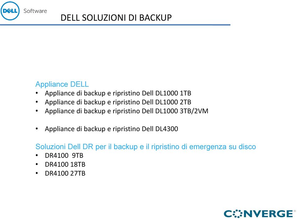 ripristino Dell DL1000 3TB/2VM Appliance di backup e ripristino Dell DL4300