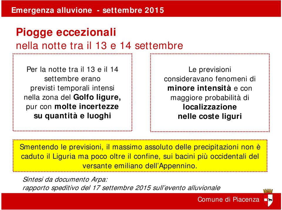 localizzazione nelle coste liguri Smentendo le previsioni, il massimo assoluto delle precipitazioni non è caduto il Liguria ma poco oltre il confine,