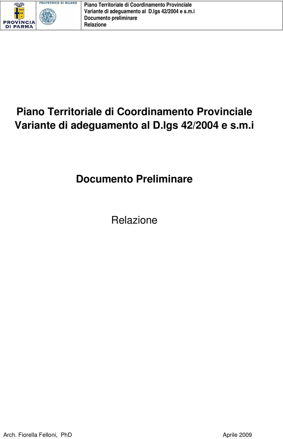 Documento Preliminare Arch.
