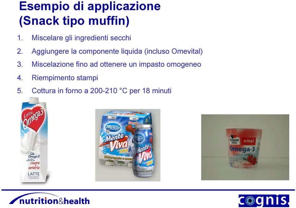 Aggiungere la componente liquida (incluso Omevital) 3.