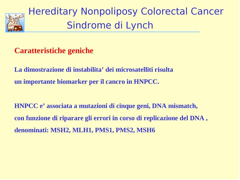 cancro in HNPCC.