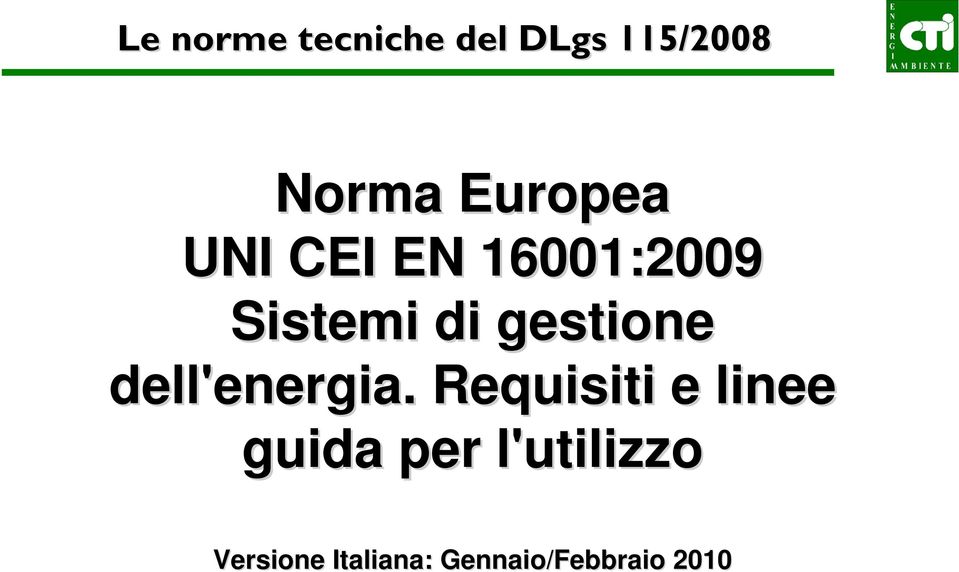 gestione dell'energia.