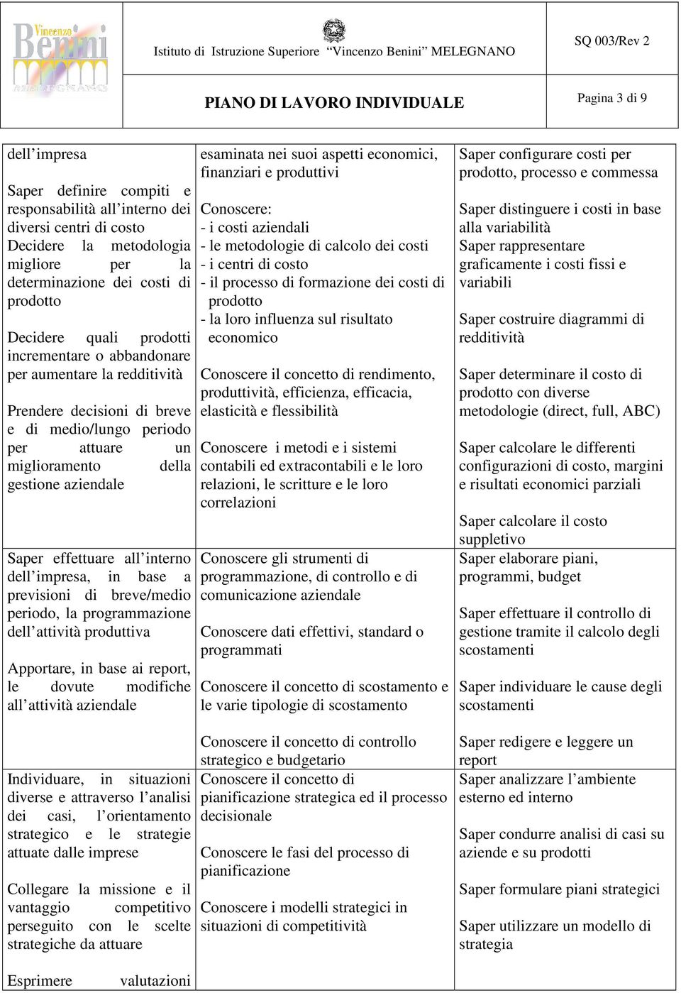 interno dell impresa, in base a previsioni di breve/medio periodo, la programmazione dell attività produttiva Apportare, in base ai report, le dovute modifiche all attività aziendale Individuare, in