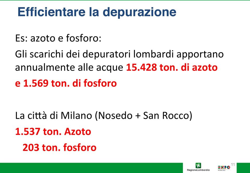 apportano annualmente alle acque 15.428 ton. di azoto e 1.