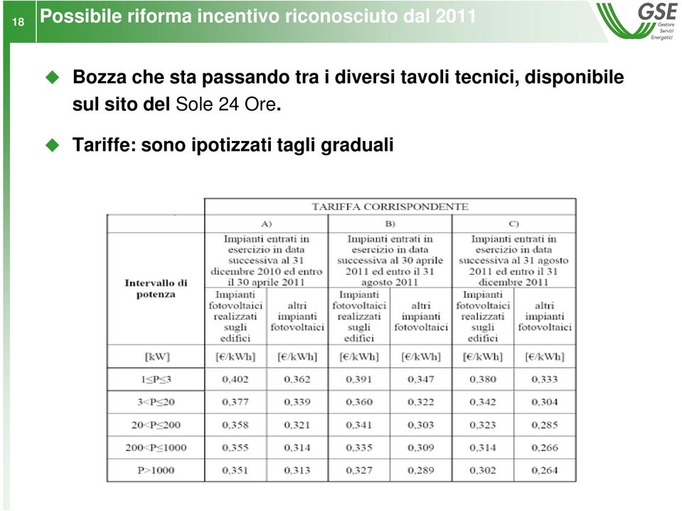 tavoli tecnici, disponibile sul sito del Sole