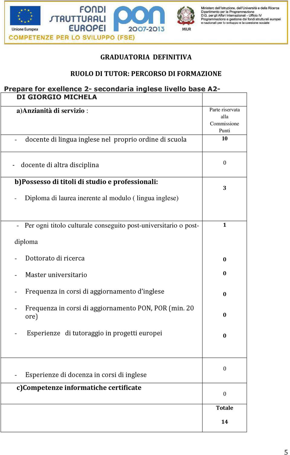 lingua inglese nel proprio ordine di scuola 3 -