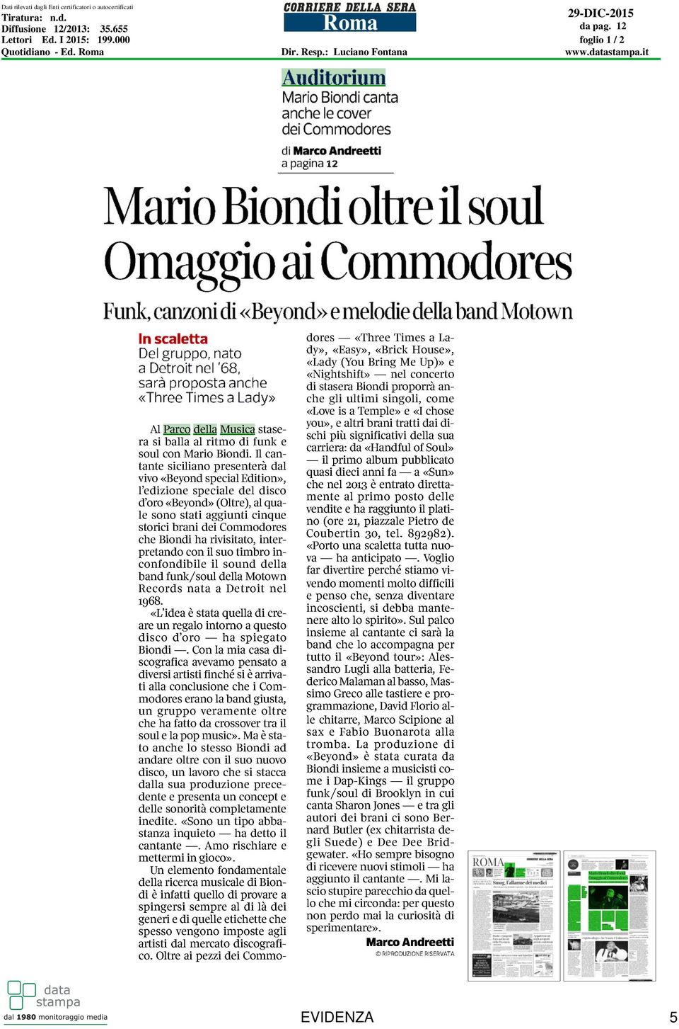 000 Quotidiano - Ed. Roma Dir. Resp.