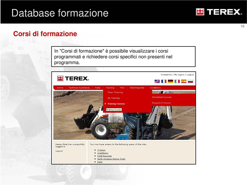 i corsi programmati e richiedere