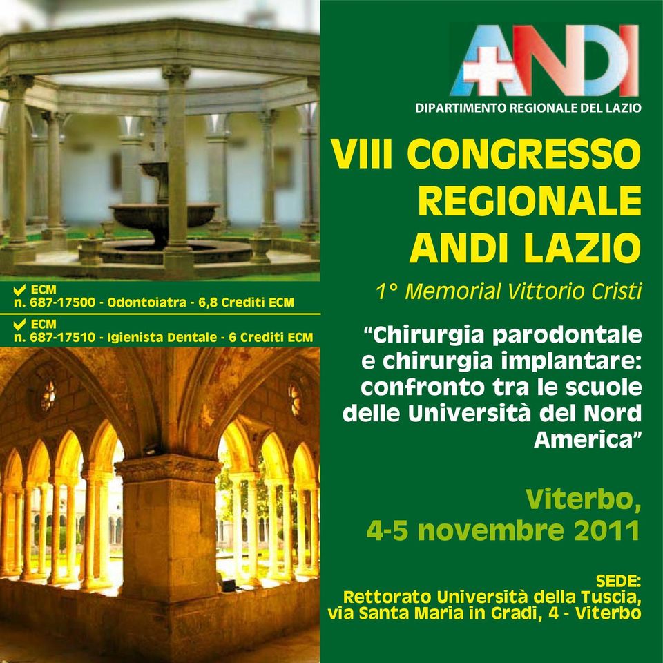 REGIONALE ANDI LAZIO 1 Memorial Vittorio Cristi Chirurgia parodontale e chirurgia implantare:
