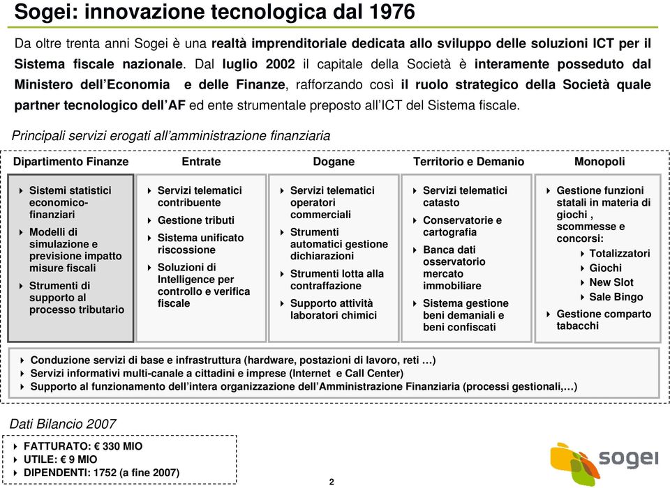 ente strumentale preposto all ICT del Sistema fiscale.