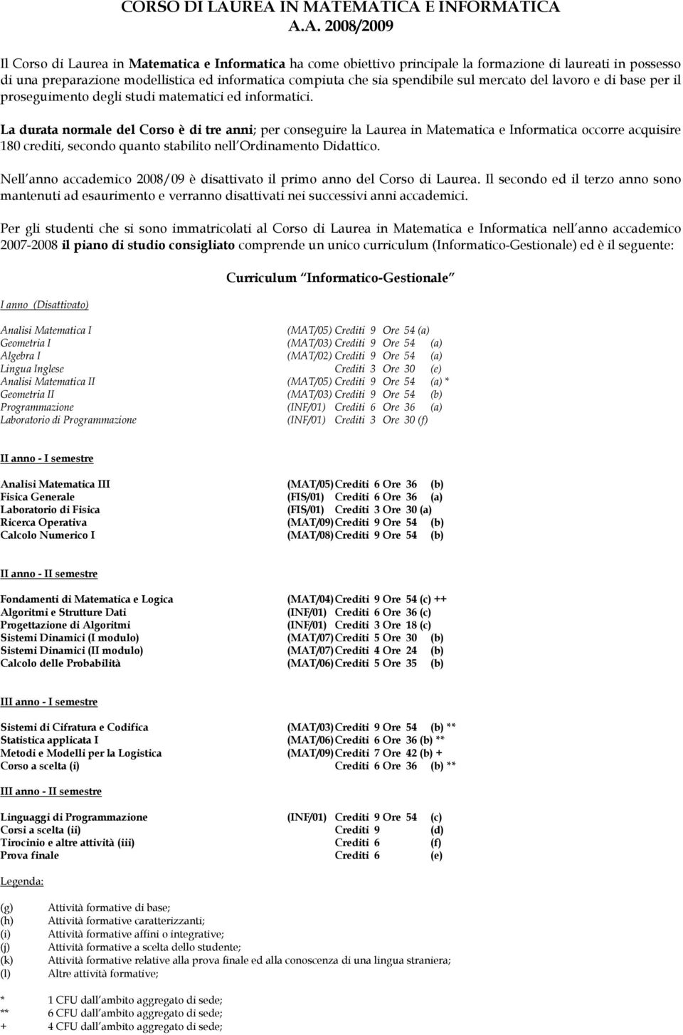 informatica compiuta che sia spendibile sul mercato del lavoro e di base per il proseguimento degli studi matematici ed informatici.