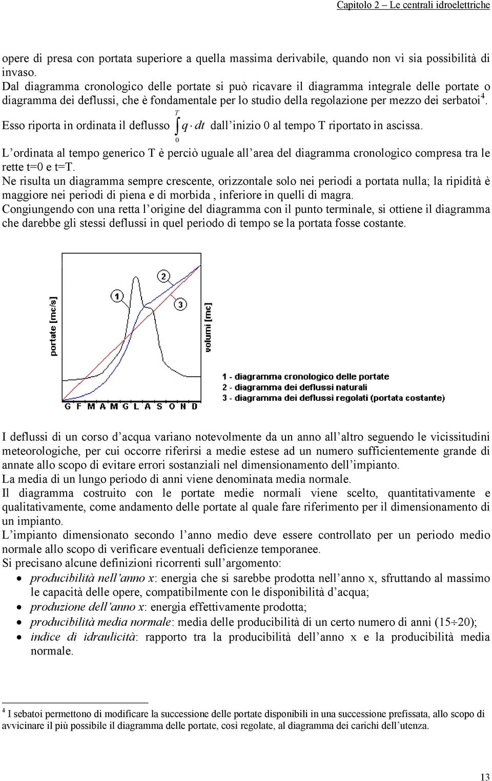 T Esso riporta in ordinata il deflusso q dt dall inizio 0 al tempo T riportato in ascissa.