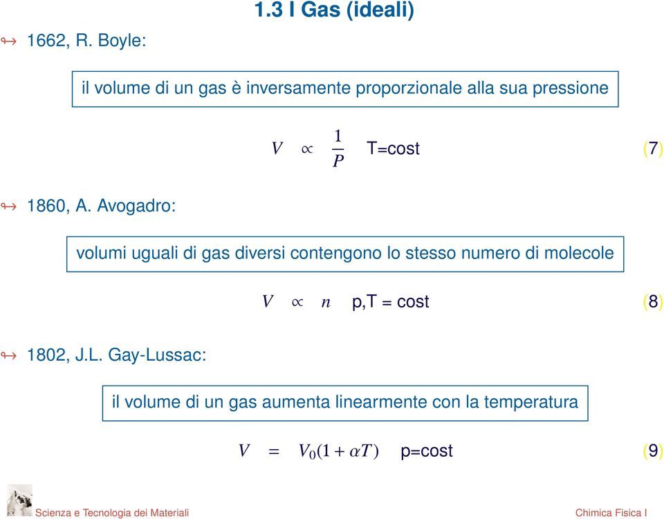 pressione V 1 P T=cost (7) 1860, A.