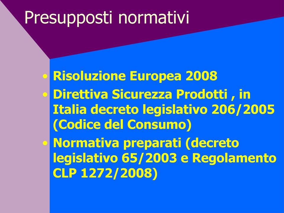 legislativo 206/2005 (Codice del Consumo) Normativa