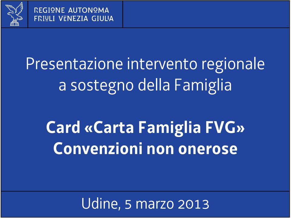 sostegno della Famiglia Card «Carta