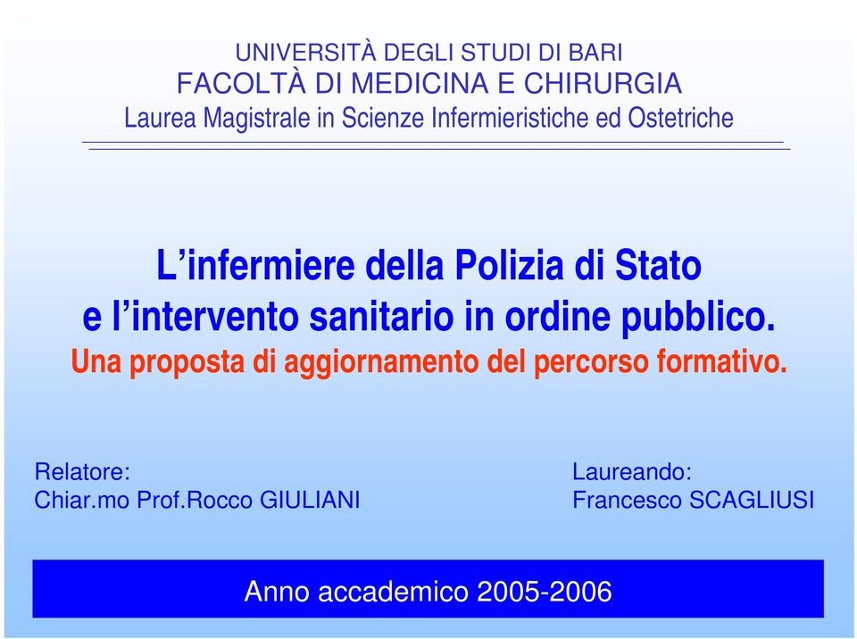 intervento sanitario in ordine pubblico.