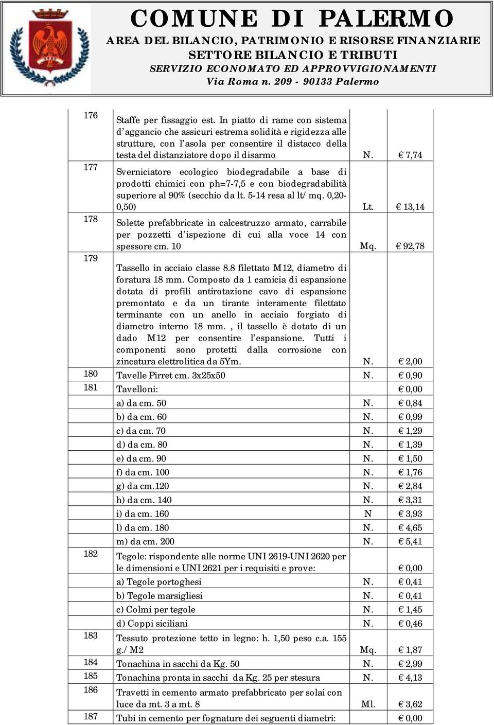 7,74 177 Sverniciatore ecologico biodegradabile a base di prodotti chimici con ph=7-7,5 e con biodegradabilità superiore al 90% (secchio da lt. 5-14 resa al lt/mq. 0,20-0,50) Lt.