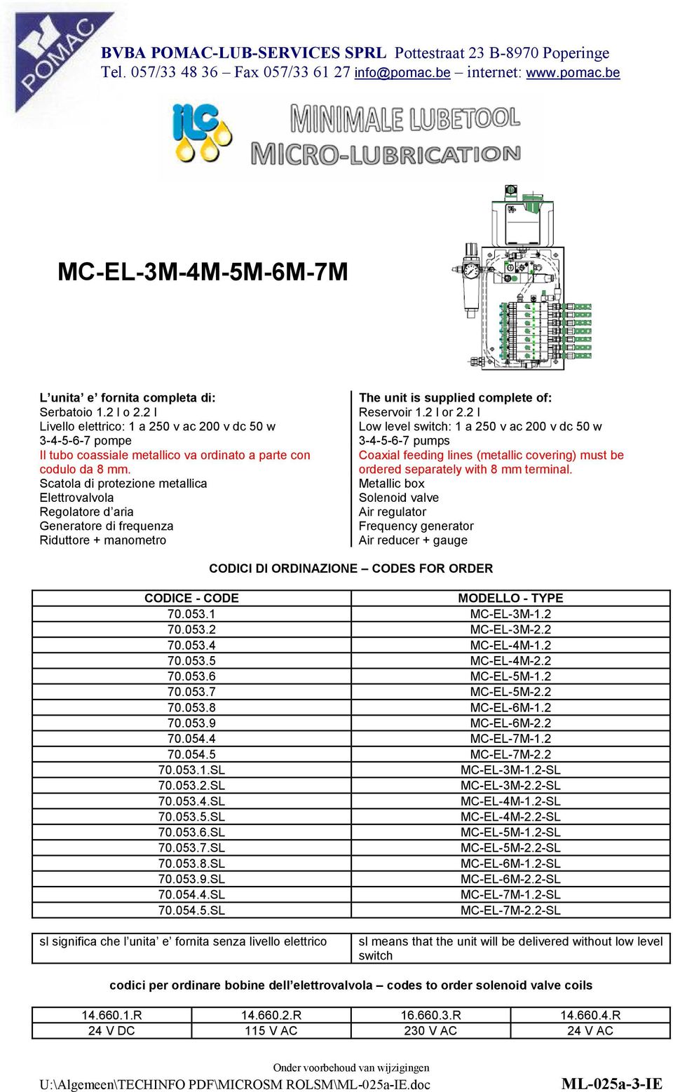 Coaxial feeding lines (metallic covering) must be ordered separately with 8 mm terminal.